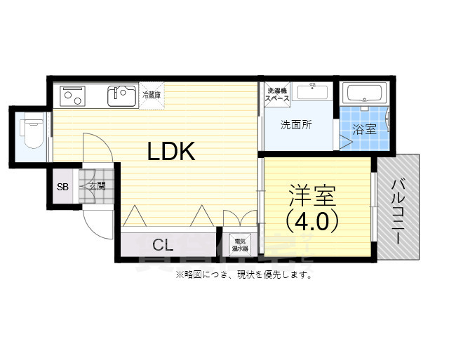 神戸市兵庫区切戸町のアパートの間取り