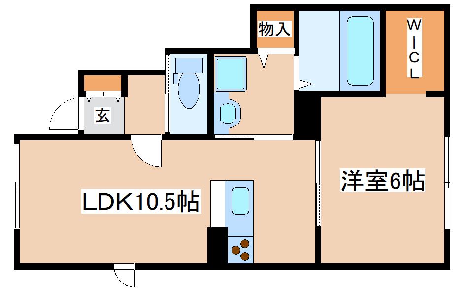 姫路市四郷町山脇のアパートの間取り