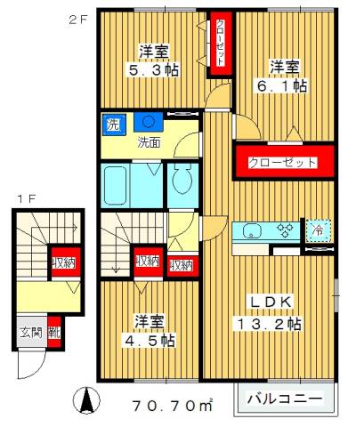 練馬区桜台のアパートの間取り