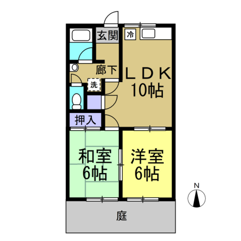 エクセルハイム大池Ｂ棟の間取り