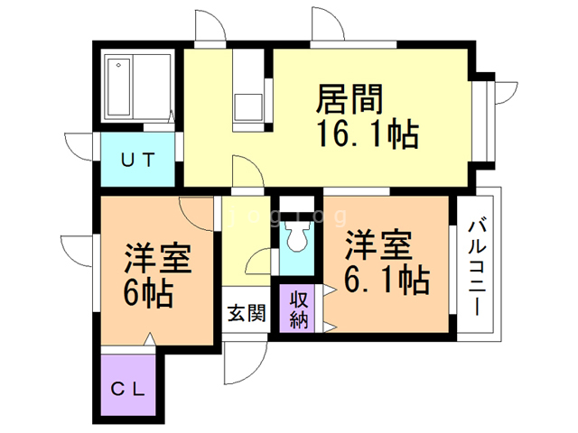 札幌市厚別区厚別東一条のアパートの間取り