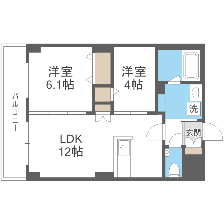 Ｈａｋａｔａ　Ｓｔａｔｉｏｎ　Ｓｏｕｔｈの間取り