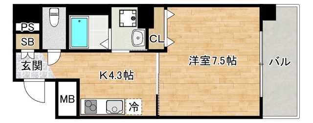 大阪市阿倍野区阪南町のマンションの間取り