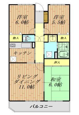 久喜市久喜北のマンションの間取り