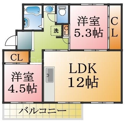 新多聞第二住宅110号棟の間取り