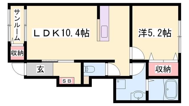 フェリア中仁野の間取り