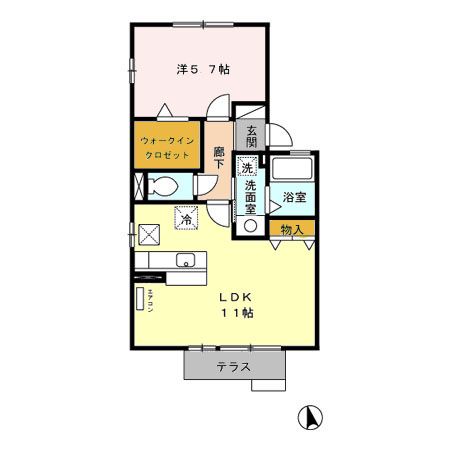 海部郡大治町大字三本木のアパートの間取り