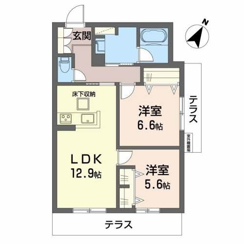 吹田市岸部北のマンションの間取り