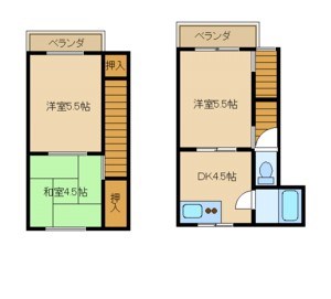 尼崎市崇徳院のマンションの間取り