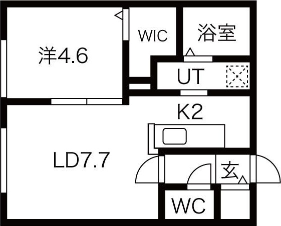 札幌市南区川沿五条のアパートの間取り