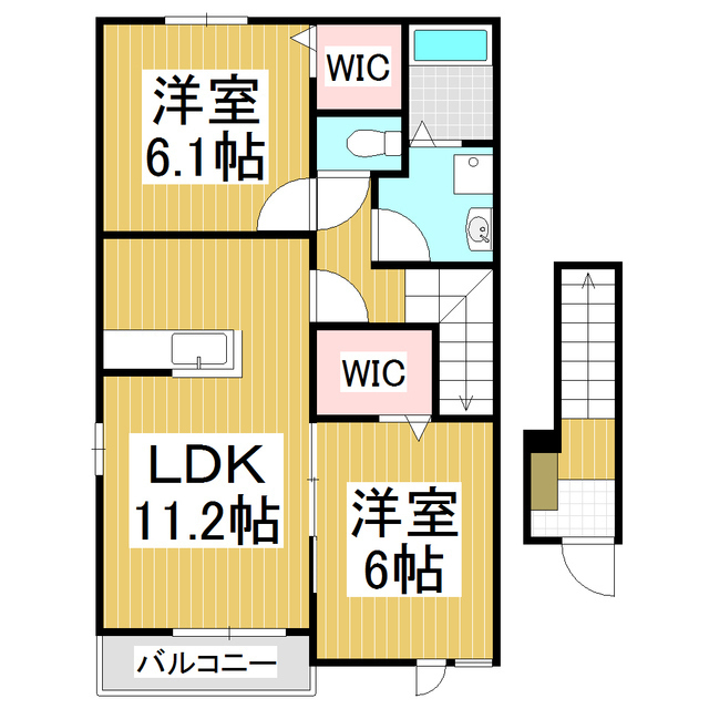 上伊那郡箕輪町大字中箕輪のアパートの間取り