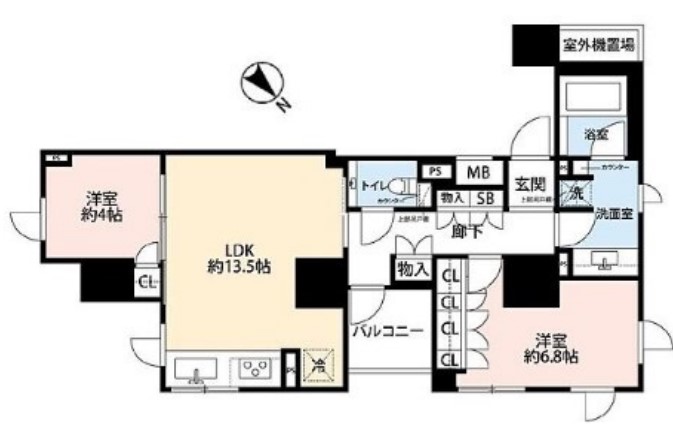 中央区銀座のマンションの間取り