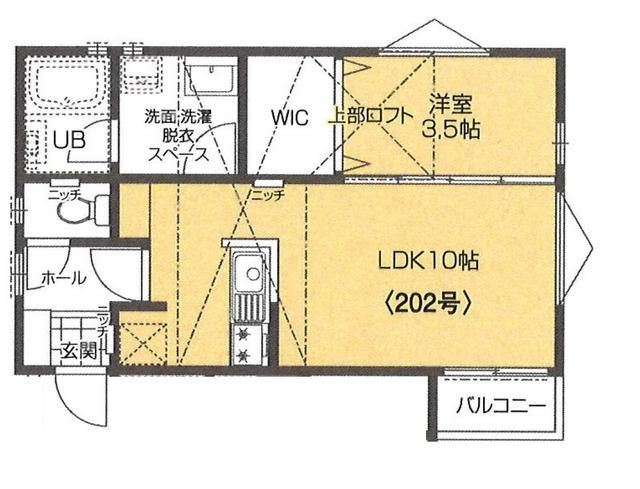 川越市野田町のアパートの間取り