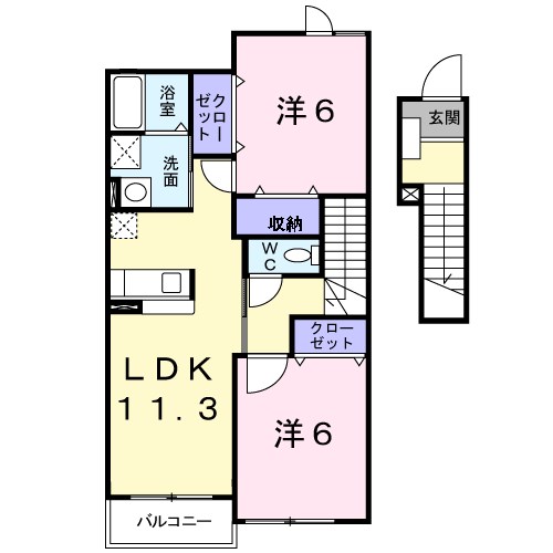 上田市小泉のアパートの間取り