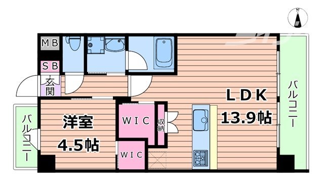 アーバネックス中崎町IIの間取り