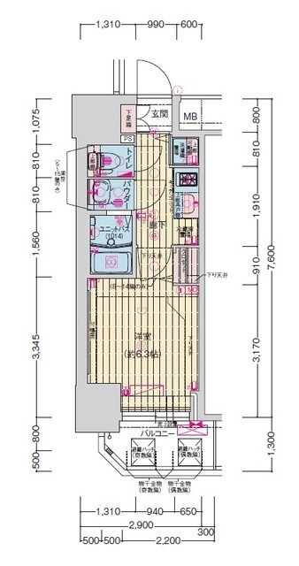 プレサンス扇町駅前の間取り