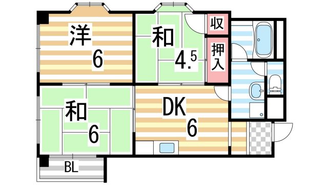グラシア南津の辺の間取り