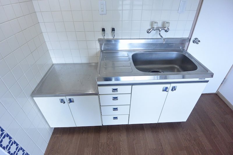 キッチン　２口ガスコンロ設置型キッチン