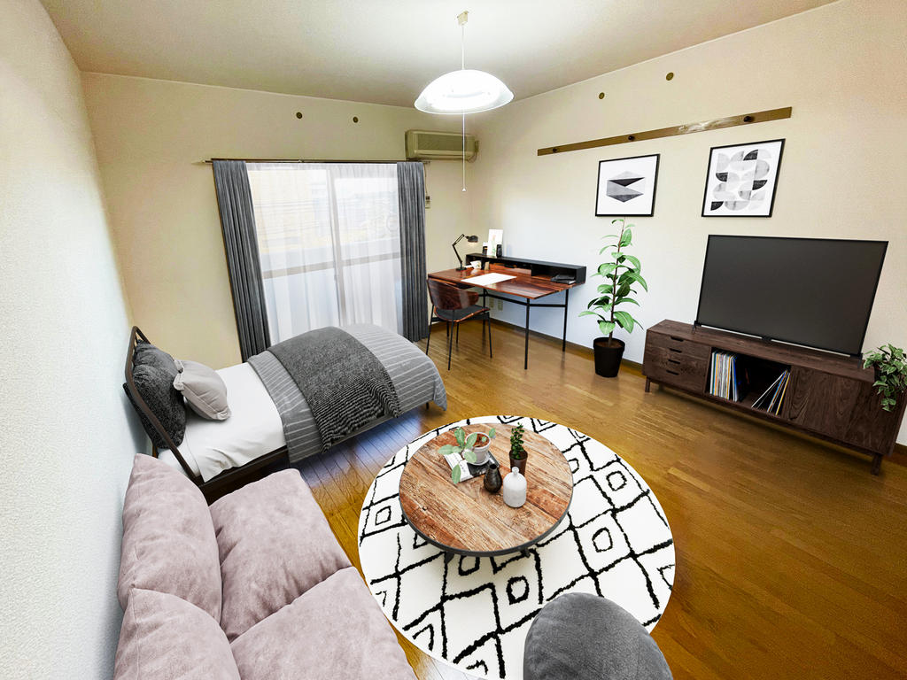 居室・リビング　家具設置例（家具はついていません）