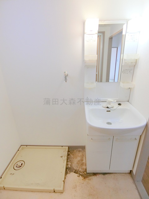 洗面設備　独立洗面台　洗濯機置き場