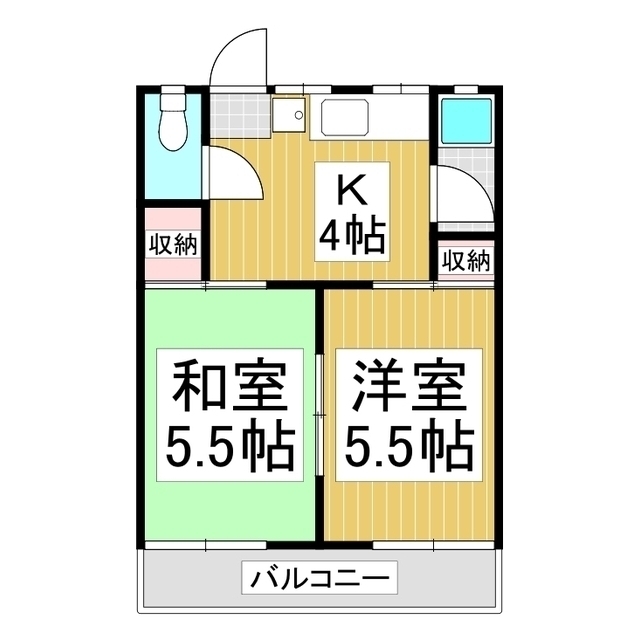 コーポ中原A棟の間取り写真