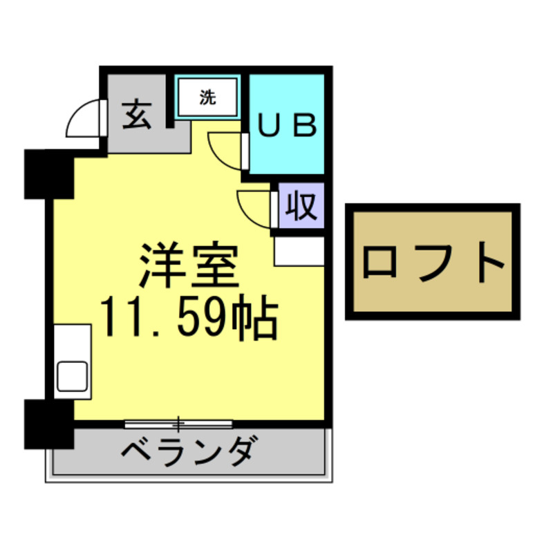 名鉄河和線 知多半田駅 徒歩15分 3階建 築39年の間取り写真