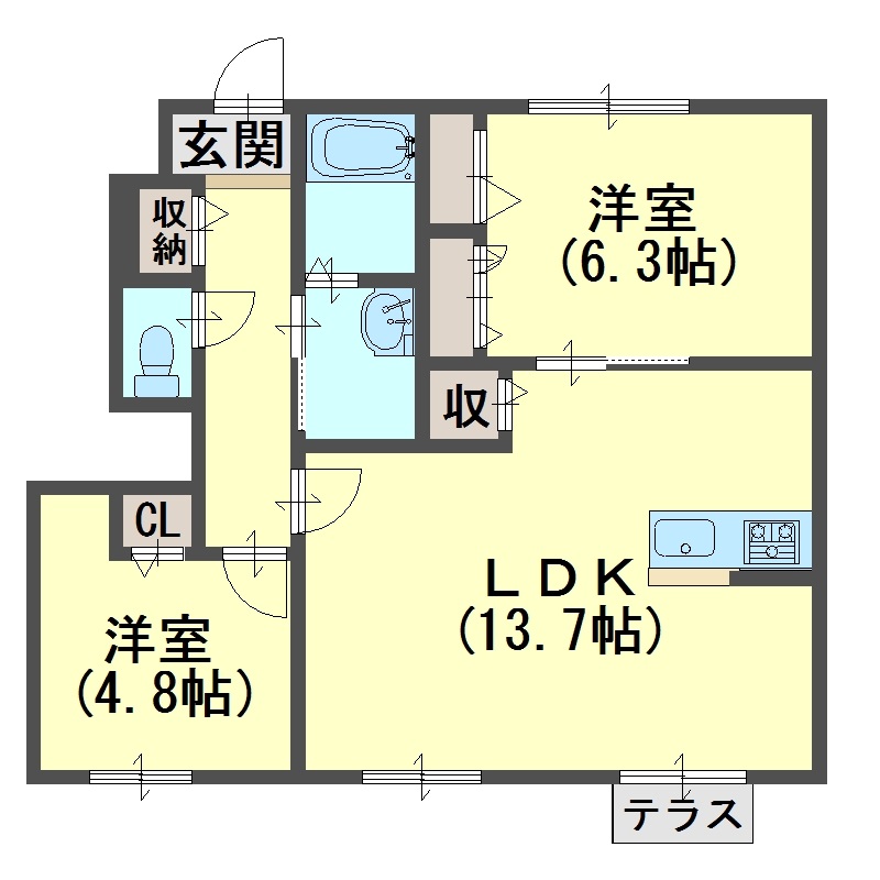 カンパーニュＤの間取り