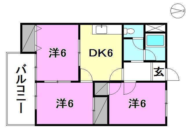 松山市森松町のマンションの間取り