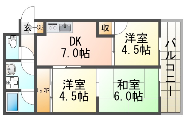 エグゼ西川の間取り写真
