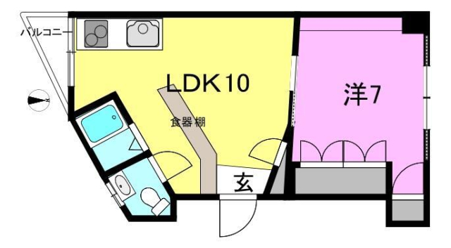 松山市北藤原町のマンションの間取り