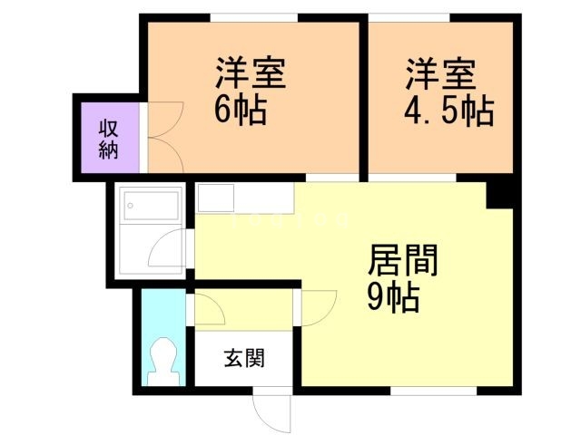 旭川市神楽岡十二条のアパートの間取り