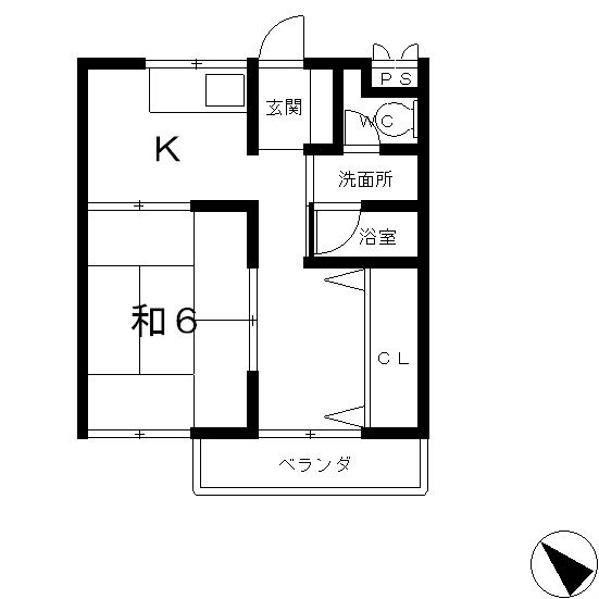 野洲市北野のマンションの間取り