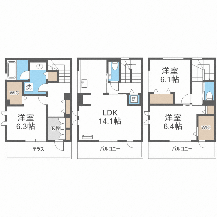 Ｄ－ｒｏｏｍ大濠　弐番館の間取り