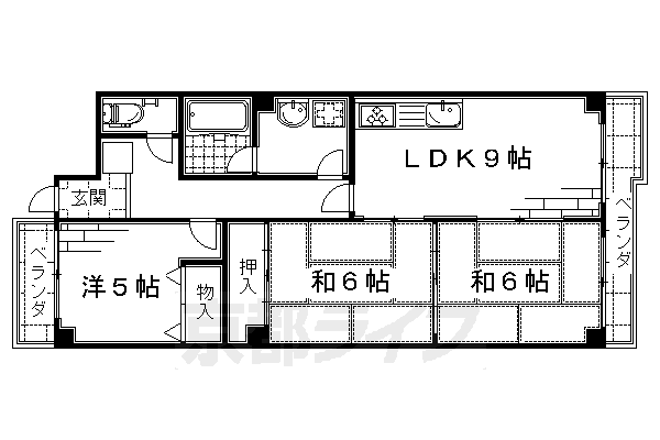 京都市伏見区深草藪之内町のマンションの間取り