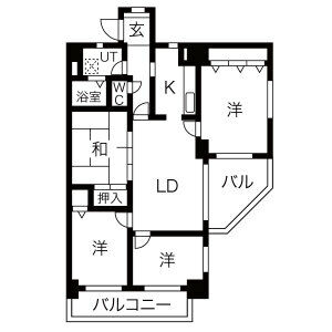 サーパス住吉台弐番館の間取り