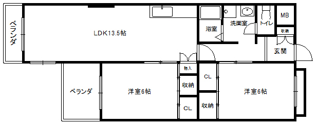 【ニューサンハイツの間取り】