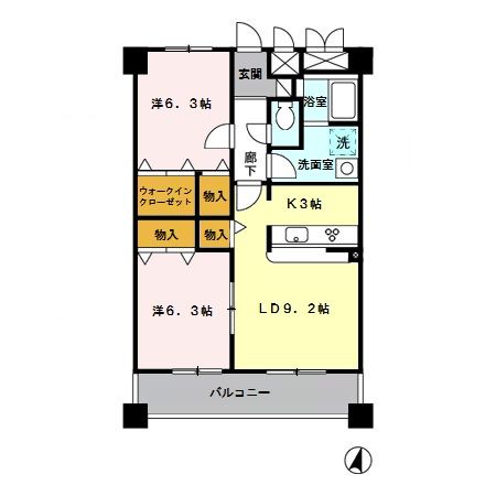 【さいたま市南区沼影のマンションの間取り】