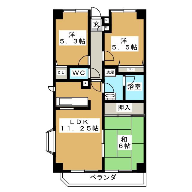 沖野マンションIの間取り