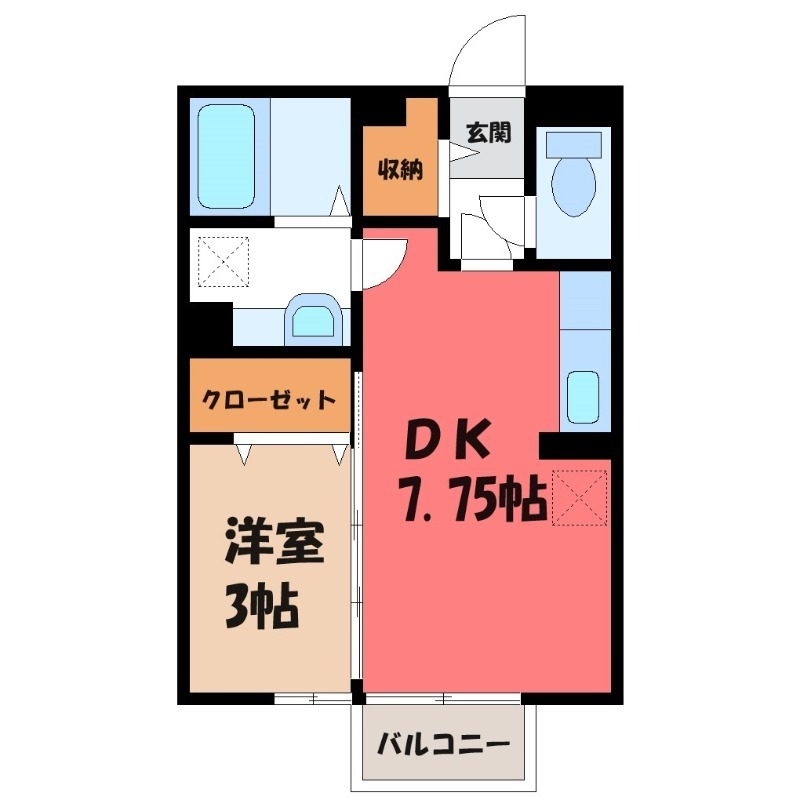 フォンティーヌ結城 Bの間取り