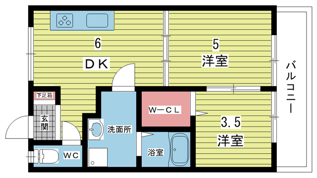 豊中市城山町のマンションの間取り