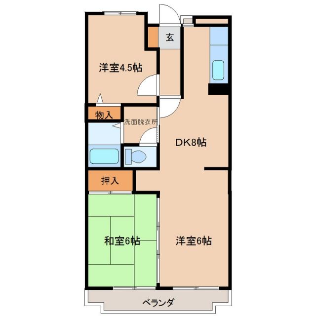 岩出市山のマンションの間取り