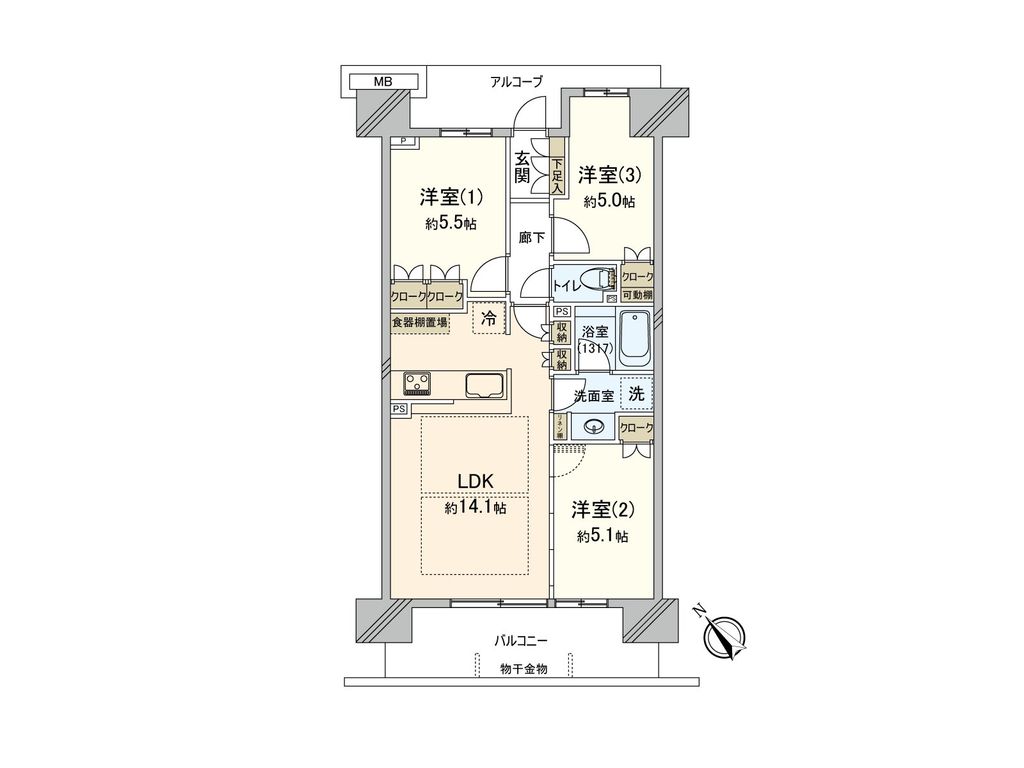 パークホームズＬａＬａ門真の間取り