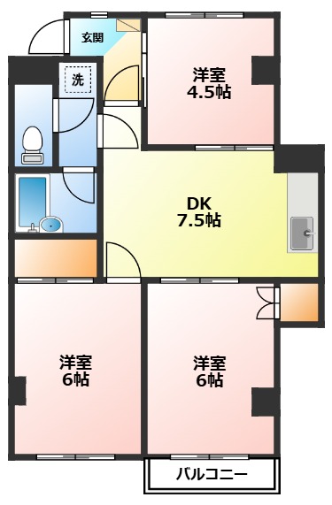 小田原市荻窪のマンションの間取り