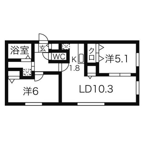 ガーデン中の島の間取り