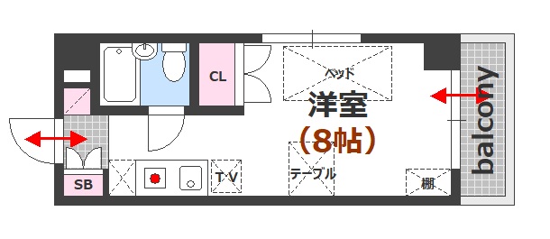 広島市中区広瀬町のマンションの間取り