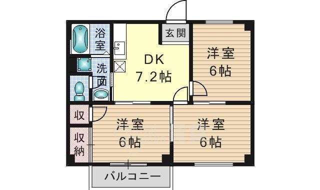 茨木市中穂積のアパートの間取り