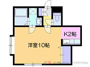 江別市緑ケ丘のアパートの間取り