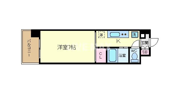 京都市中京区西ノ京南原町のマンションの間取り