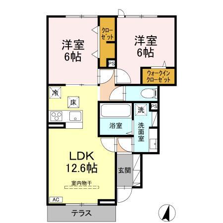 【（仮）Ｄ－ＲＯＯＭ高砂７丁目の間取り】