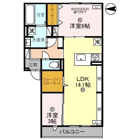 仮称D-room　新家2丁目の間取り